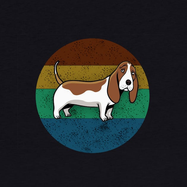 Cute Vintage Retro Basset Hound by Health